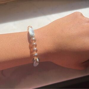 Elegant Pearl and Marble Bracelet